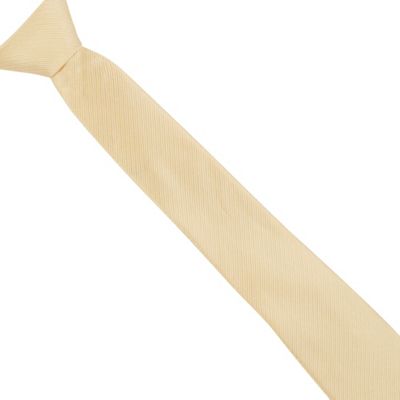 Yellow ribbed silk tie